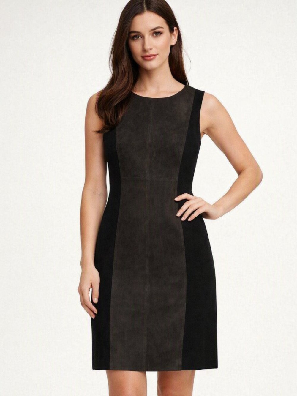Rag & Bone Harrow Suede‎ Designer Mini Dress Womens 12 Gray Luxury Full Zip